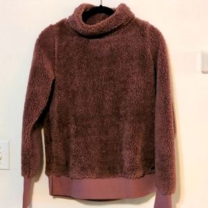 GAIAM Women's Fuzzy Mauve Cowl Neck Sweater